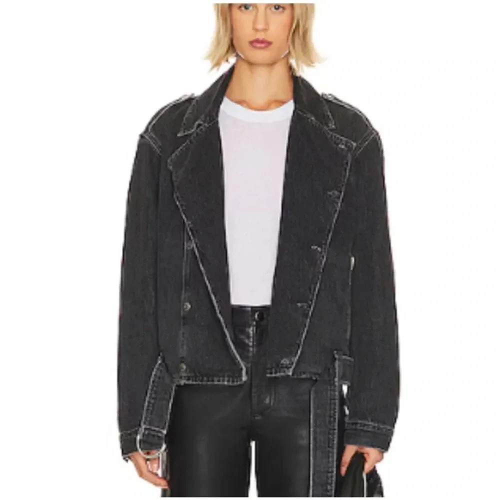 ETICA Malloy Moto Jacket in Black Ice Size Medium NWT New Revolve